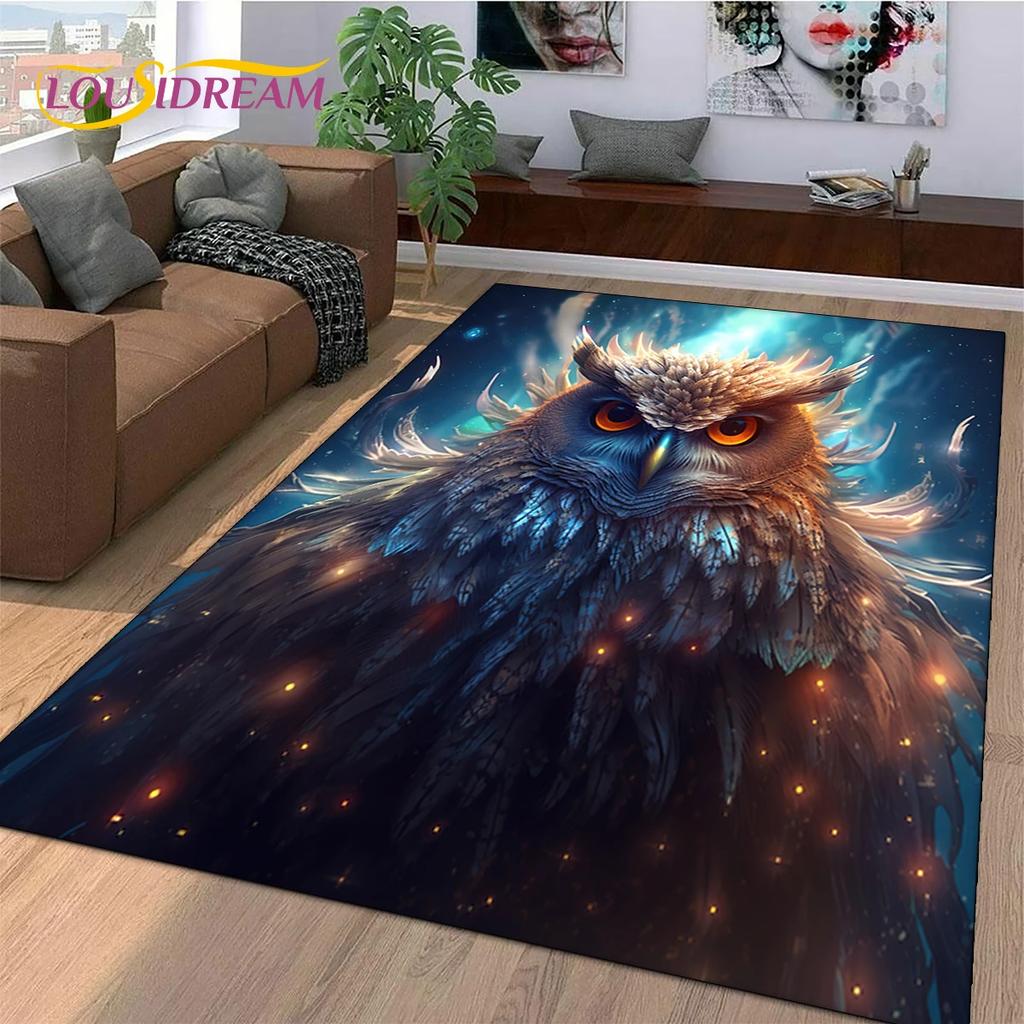 Cute Owl Eagle Birds Cartoon Rug Carpet for Living Room Bedroom Decor,floor Mat Decoration for Sofa Doormat