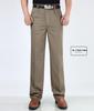 Men’s High Waist Cotton Pleated Loose-Fit Pants for Spring & Autumn