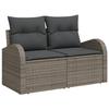 6-piece Garden Sofa Set with Grey Cushions In Poly Rattan, 2-seater Garden Sofa with Storage 3354588