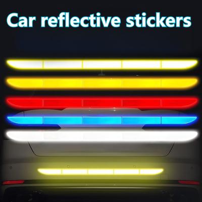 5PCS/1set Reflective Car Decal - Safety Warning Reflector Tape Stickers Anti-Collision Auto Accessories