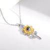 Creative Projection Necklace With Picture I Love You 100 Languages Romantic Sunflower Shaped Pendant Necklace Jewelry Gifts