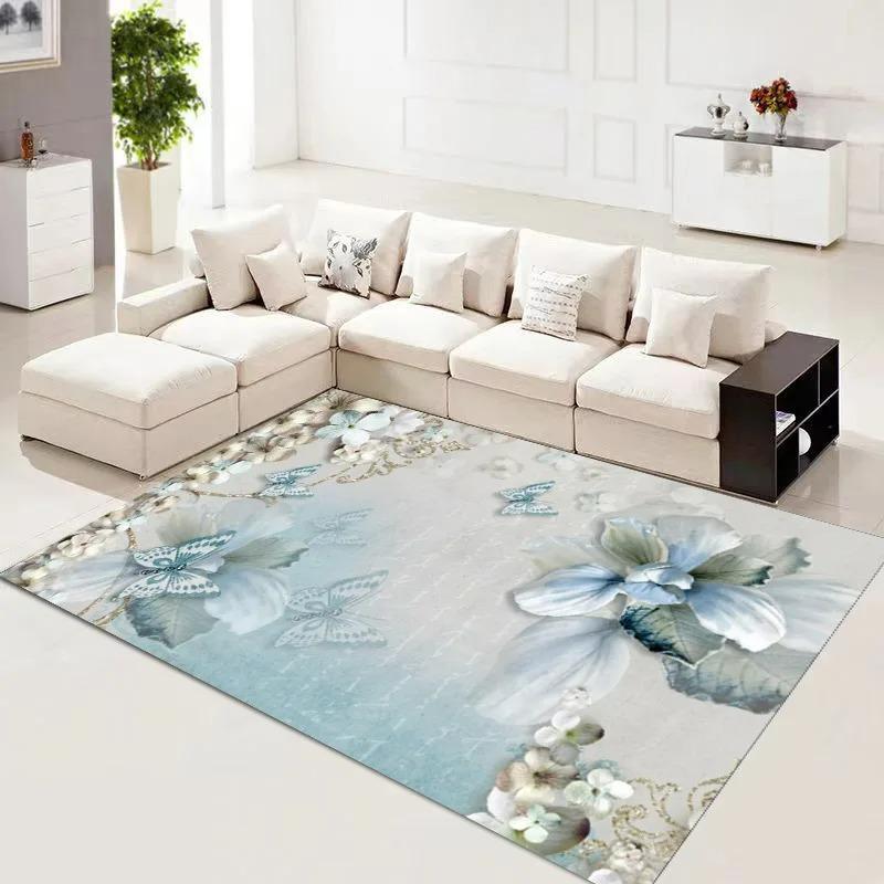 Schmetterling Pfau Wohnzimmer Teppich Bunt Dekorative Fußmatte für Schlafzimmer Veranda Küche Geschäft Rutschfest Sofa Couchtisch Teppich