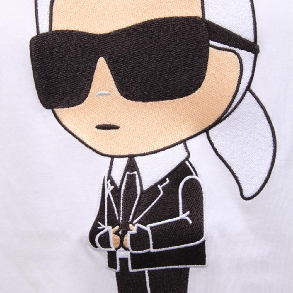 Karl Lagerfeld Cartoon Pattern Printed Short Sleeve Round Neck T-Shirt Men Tops White 75507053225010