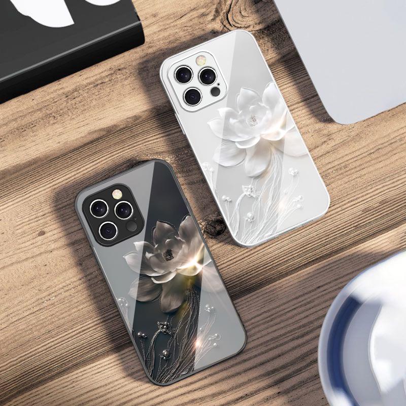 Misty and Gentle Flowers For iPhone 17 Air 16 E 15 14 13 Plus 12 Mini 11 17 Pro Max XR Xs Max 16E 7 8 Tempered Glass Phone Case