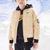 Nike Down Jacket With Embroidered Letter Logo Zipper Short Sleeve Kids Jackets Khaki NY2242028PS-003