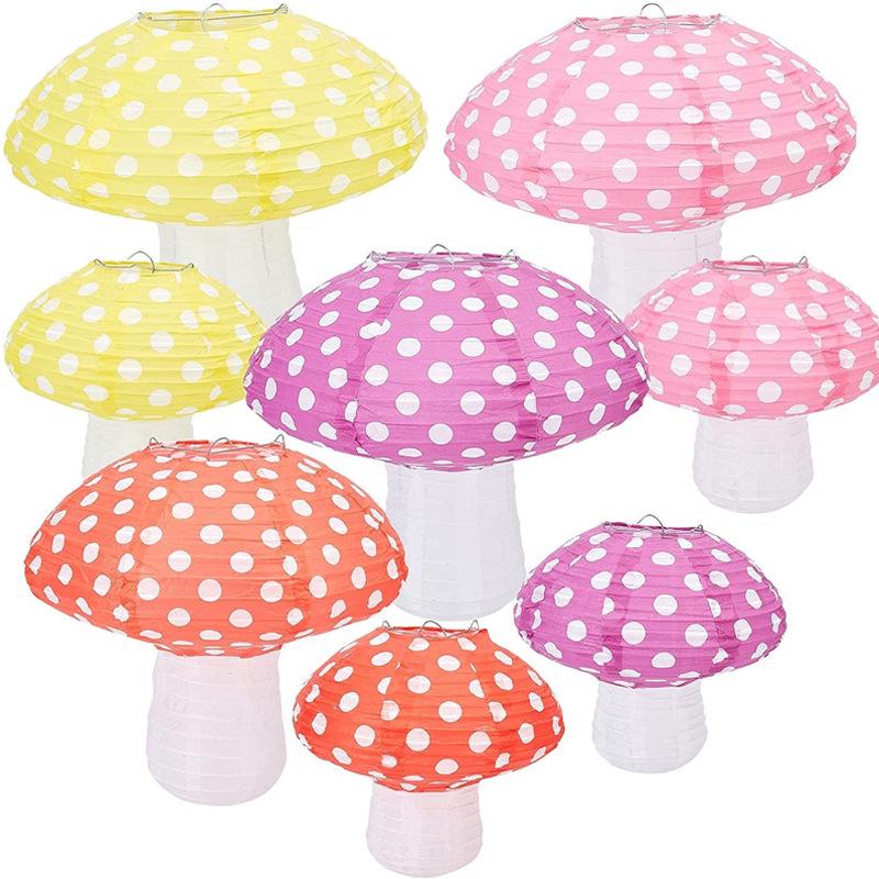 Outdoor Mushroom Lantern Ornaments: Decorative Photo Paper Lanterns for Parties and Restaurants