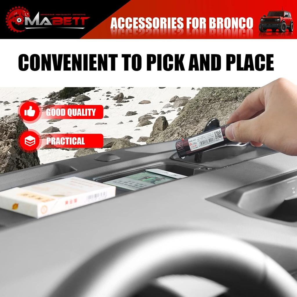 Mabett Car Dash Non-Slip Rubber Pad 3 PCS For Ford Bronco Accessories    2024, Non-Slip Shock Proof Dashboard Mat Fit Bronco 2/4-Door, Car Interior