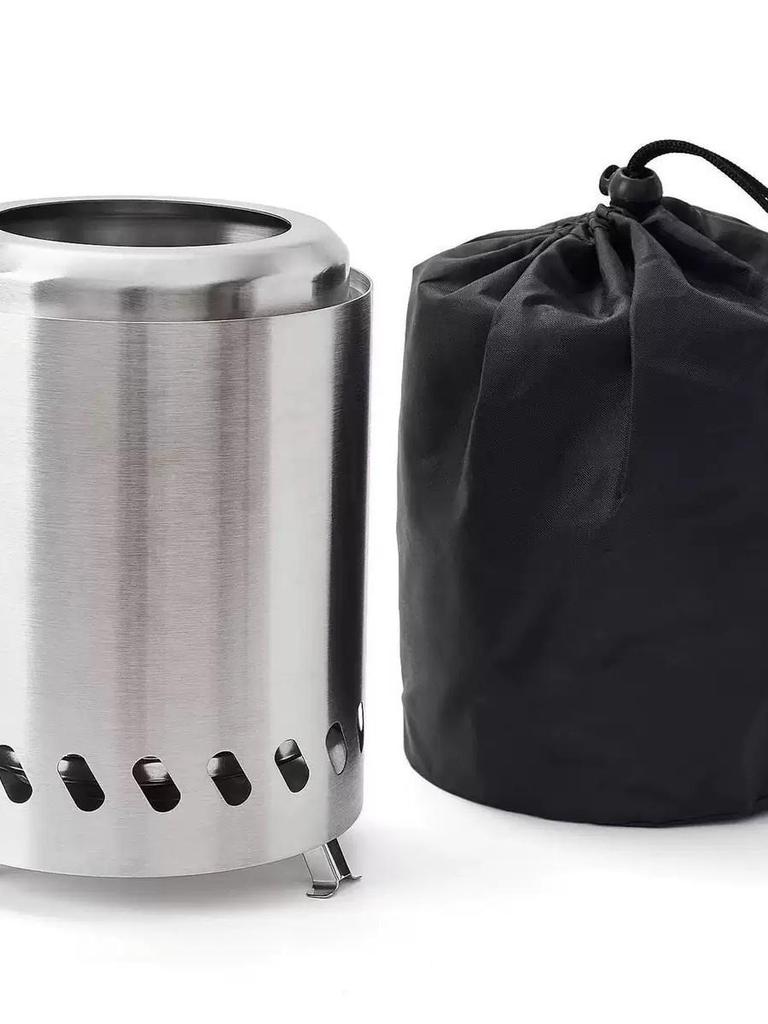 Stainless Steel Portable Smokeless Wood Stove with Legs for Camping & Outdoor Bonfires
