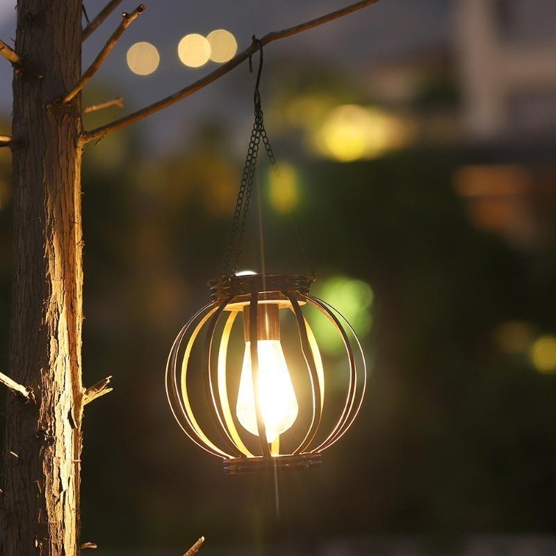 Solar Lantern Led Light Daylight Sensor Garden Lamps Lights Outdoor Waterproof Landscape Iron-art With Durable Chain Decor