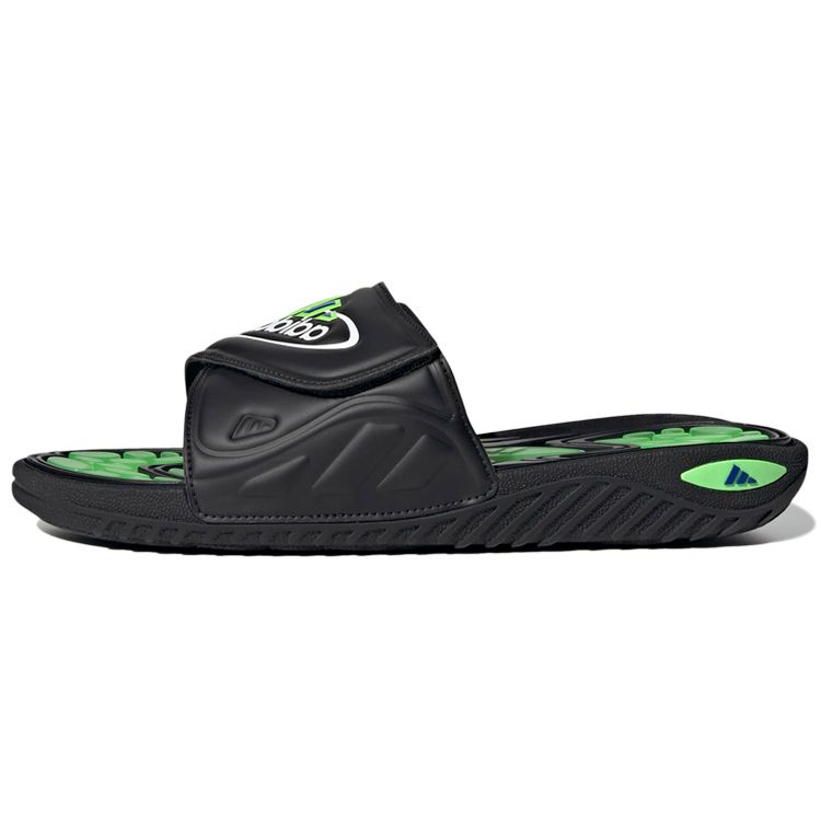 Adidas Reptossage Slides Comfortable Fashion Sports Flat Slip-On Sandals Unisex Sandals Black Green GX3375