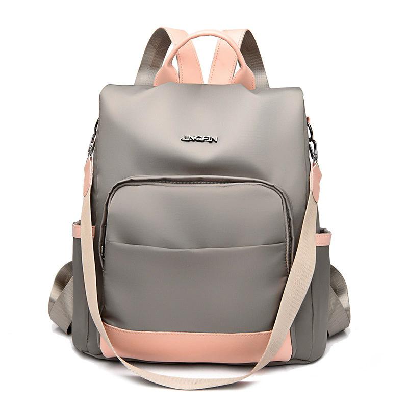 

Letter Patched Backpack for Women, Simple Plain Large Capacity Travel Backpack, Anti-theft Convertible Casual Shoulder Bag сірий
