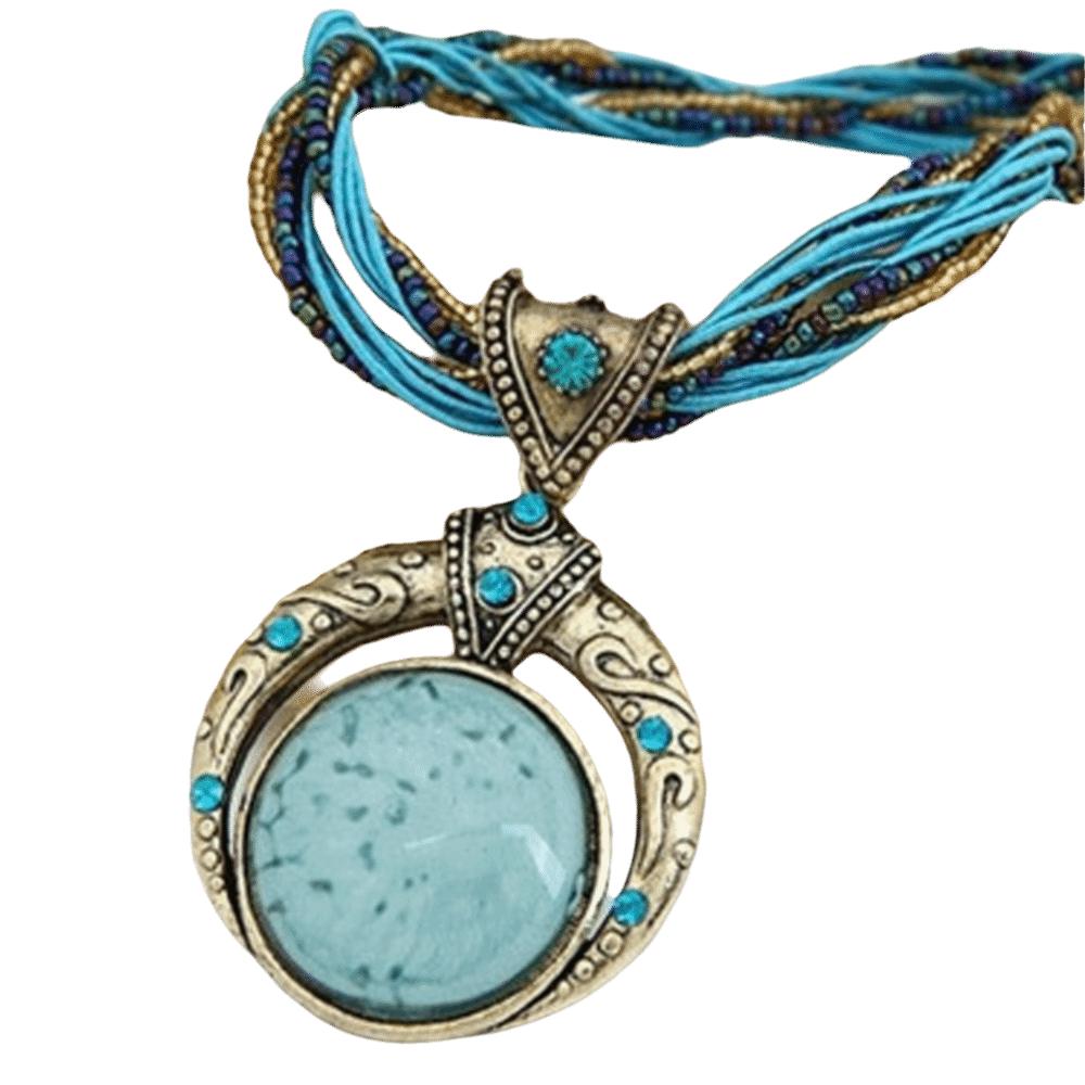 Vintage Bohemian Necklace Alloy Multilayer Necklace Creative Gift Rope Chain Necklace