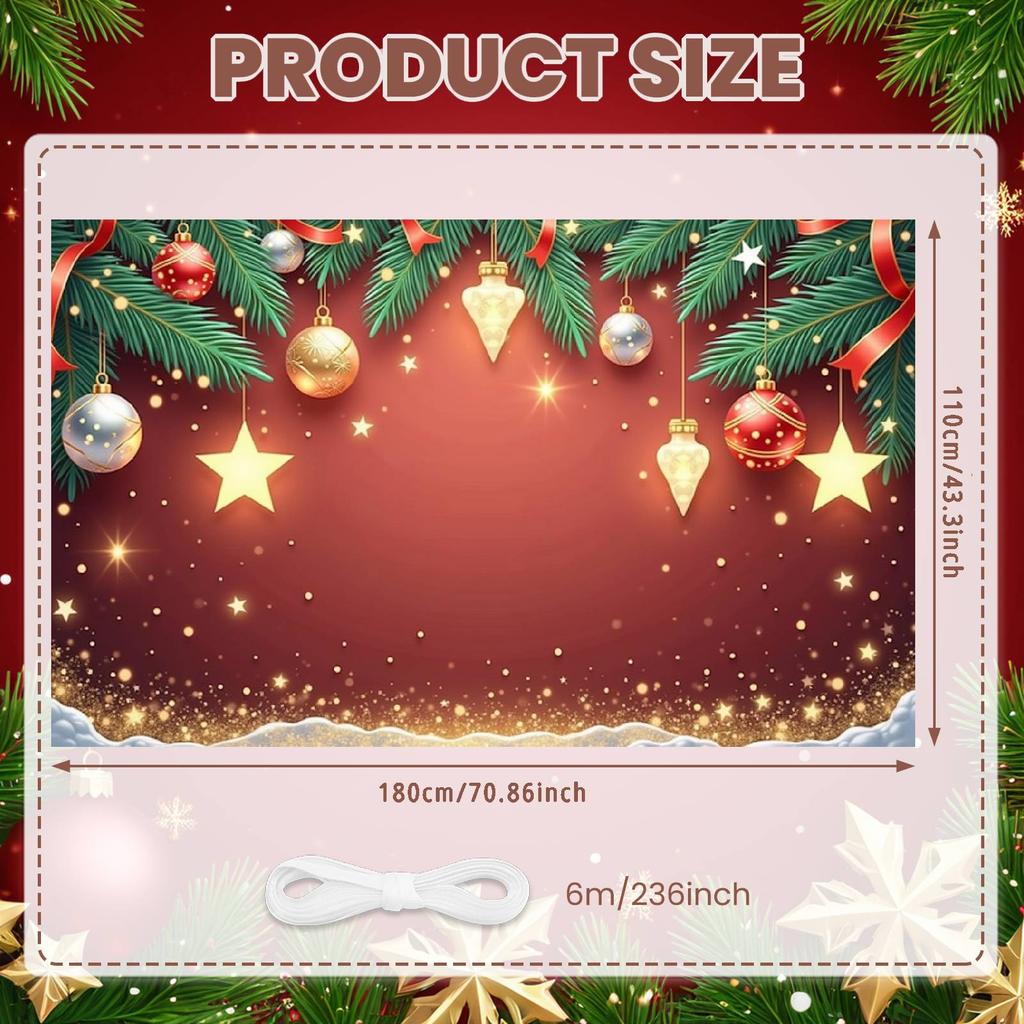 Christmas Banner Snowflake Pattern Winter Celebration Banner Xmas Background Festive Decorative Christmas Decor Backdrop