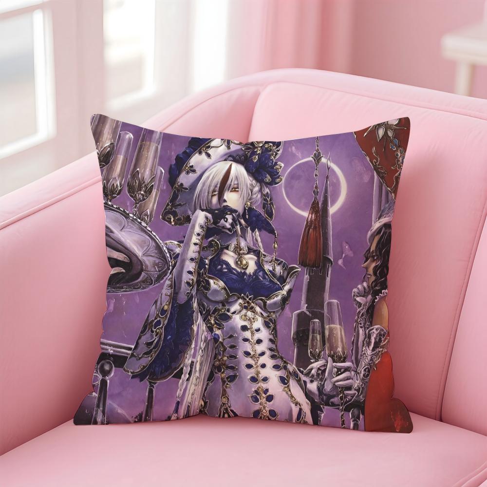 Hot Anime TTrinity BloodS Cushion Cover Pillowcase Short Plush Invisible zipper Room Sofa Cushion Cover