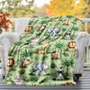 1PC Jungle animalsOutdoor Flannel Blanket - Soft Plush Decor for Picnics, Camping, Bedroom, Playroom, Office, or Lunch Break 1356A