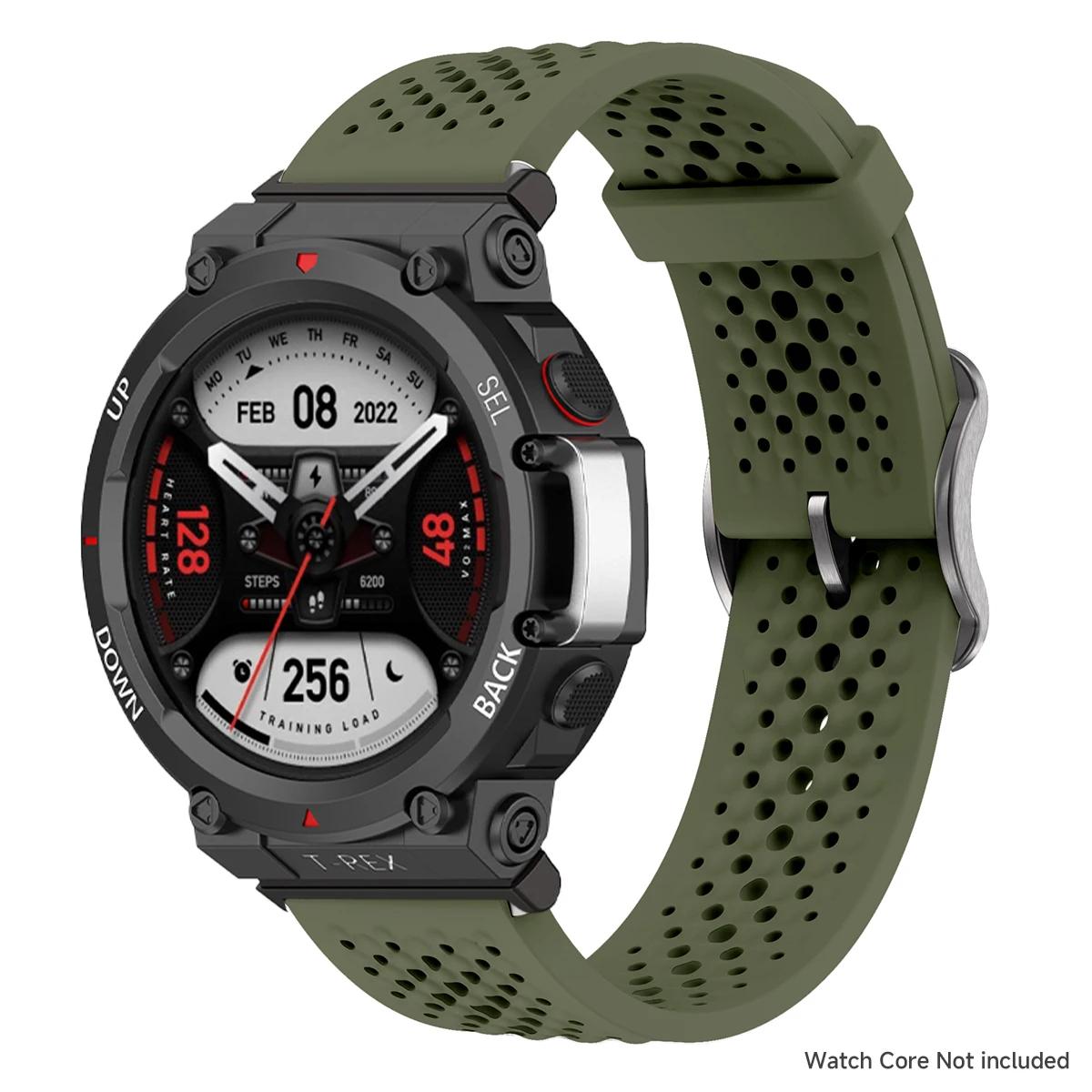 

Дышащий силиконовый ремешок для умных часов Amazfit T-Rex 3 T-Rex2 Ремешок для Huami Amazfit T-Rex/2ultra Браслет Correa Bracelet For Amazfit T-Rex 3