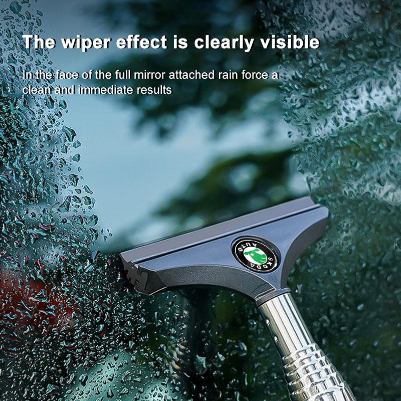 Car Rearview Mirror Wiper Retractable Handheld Cleaning Brush For Skoda Octavia MK2 MK3 2 3 A7 Fabia Karoq Kodiaq Superb Rapid Kamiq