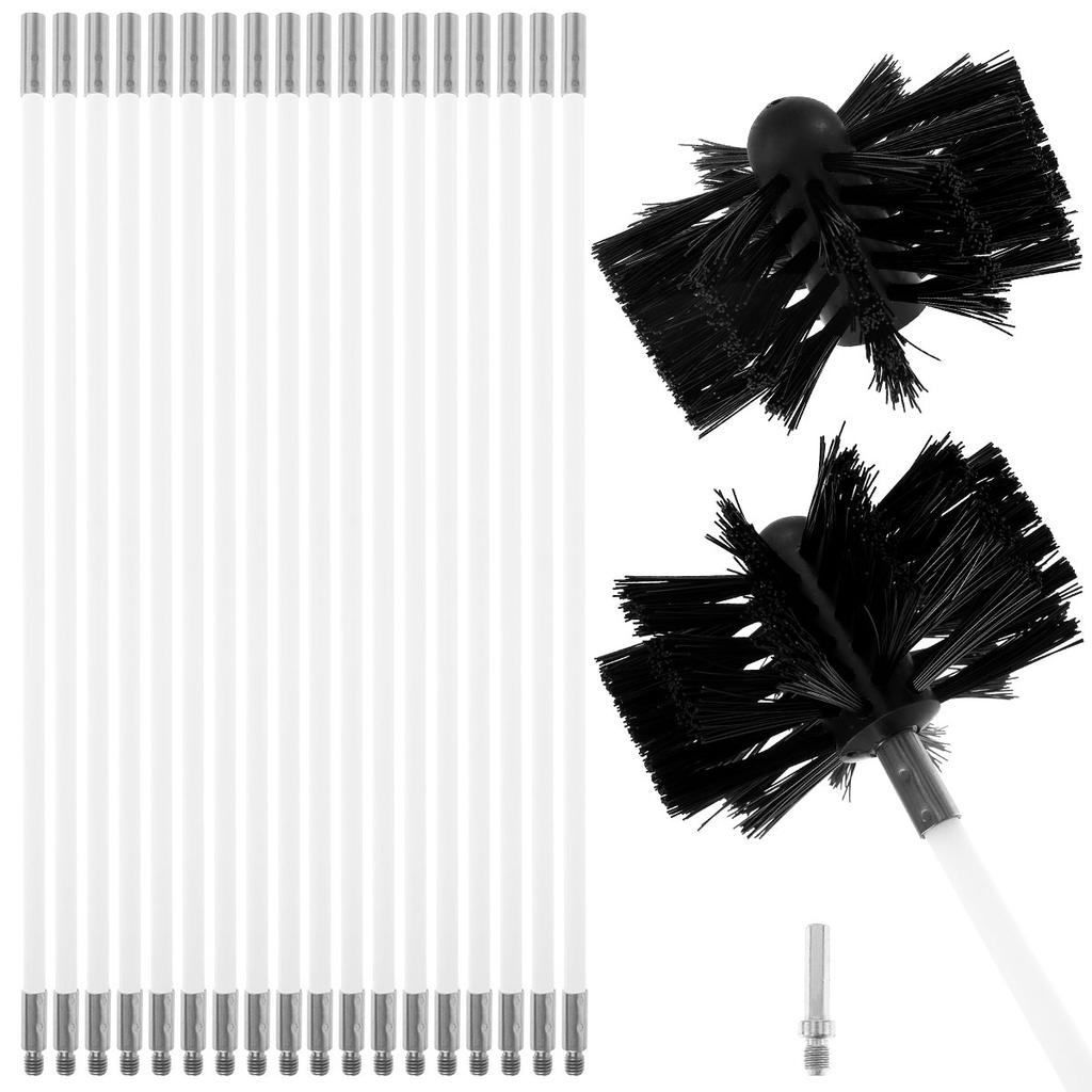 Rotary Chimney Brush Long Handle Flexible Rod For Chimney Dryer Pipe Fireplace Inner Wall And Roof Cleaning Tools Fume Hood