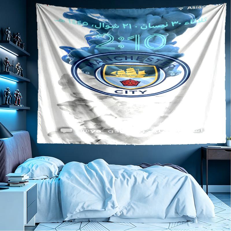 Manchester City FC Print Tapestry, Lightweight Wall Hanging, for Bedroom, Dorm, Living Room, Home Art Decor - Birthday Christmas Gift for Friends