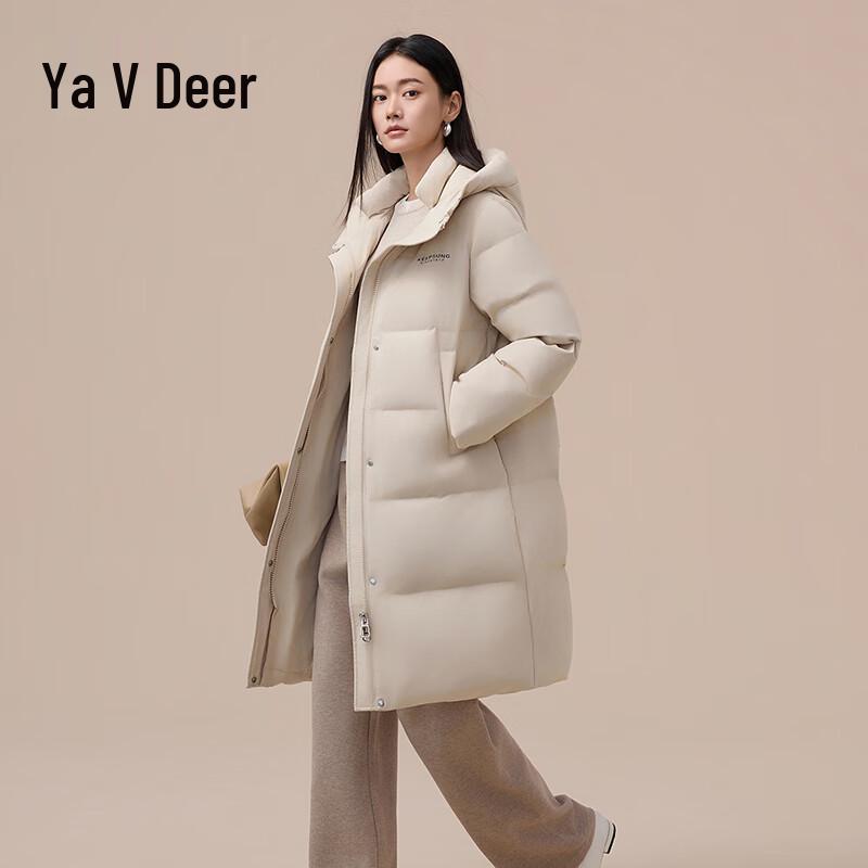 Yalu Women's Hooded Mid-Length Down Jacket