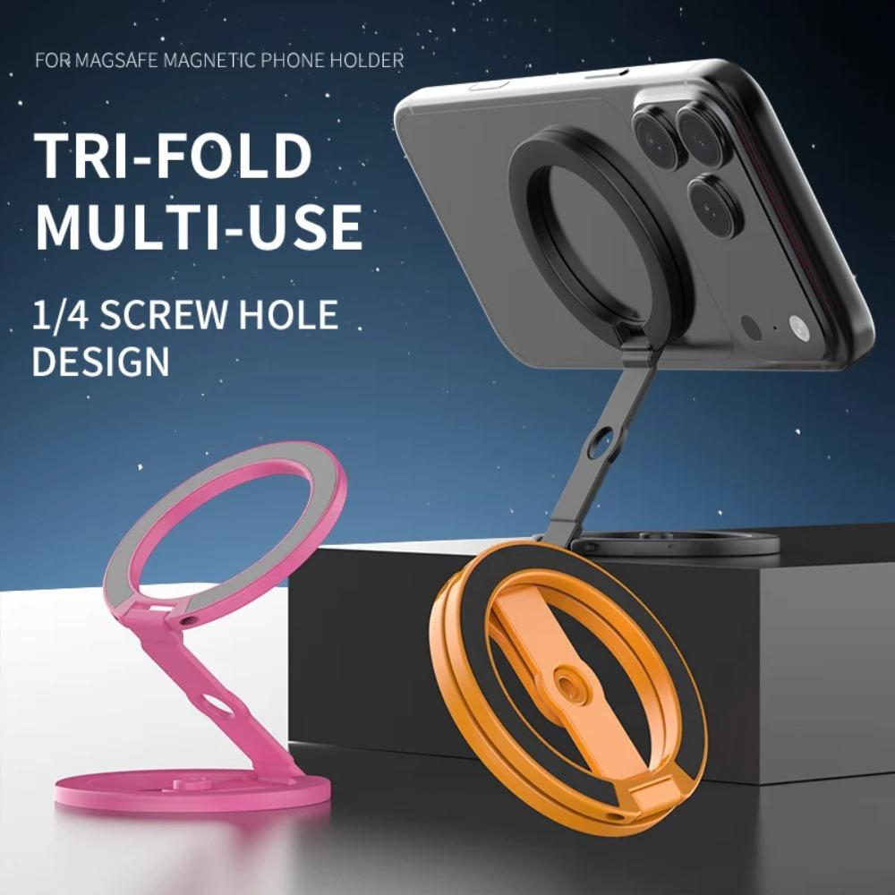 For magsafe Magnetic Phone Holder, Double-sided Magnetic Ring Buckle, Rotating And Folding Metal Stand Support Bracket Grip