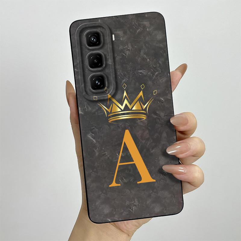 For Infinix Hot 50 Pro 4G Case Fashion Crown Letters Matte Soft Shockproof Funda Cover for Infinix Hot 50 Pro + Plus 50pro Case