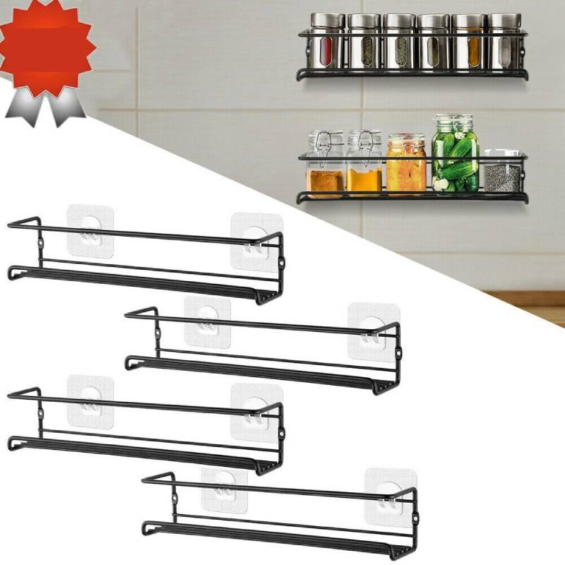 Non 1pcs Perforated Metal Kitchen Shelf For Minimalist Wall Mounted Home Storage