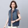 Women's Spring/Autumn 2025 European Style Denim Vest - High-End Casual Layered Sleeveless Jacket