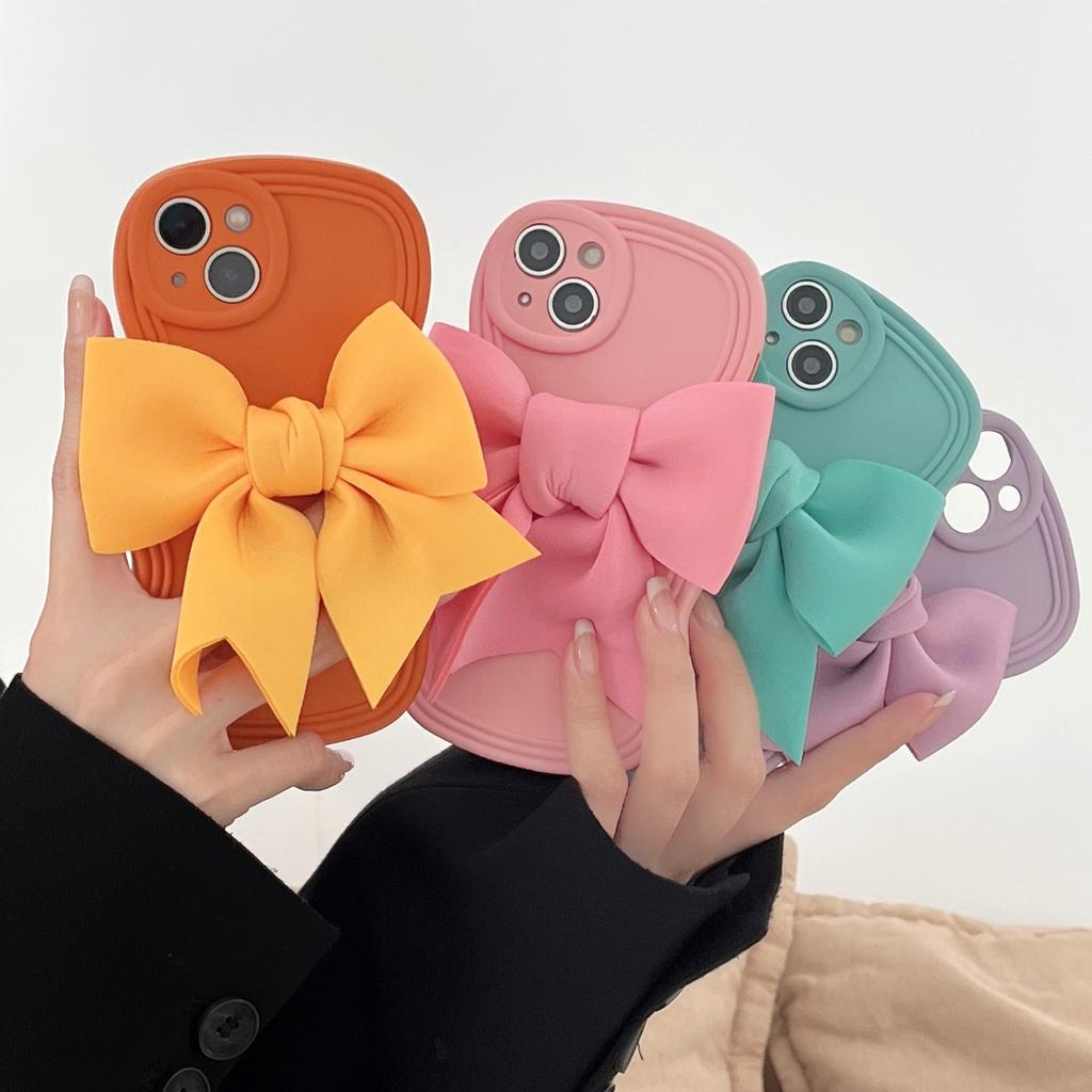 Princess on the run three-dimensional big bow, suitable for iPhone14/13Pro max Apple 12 mobile phone case 15/16