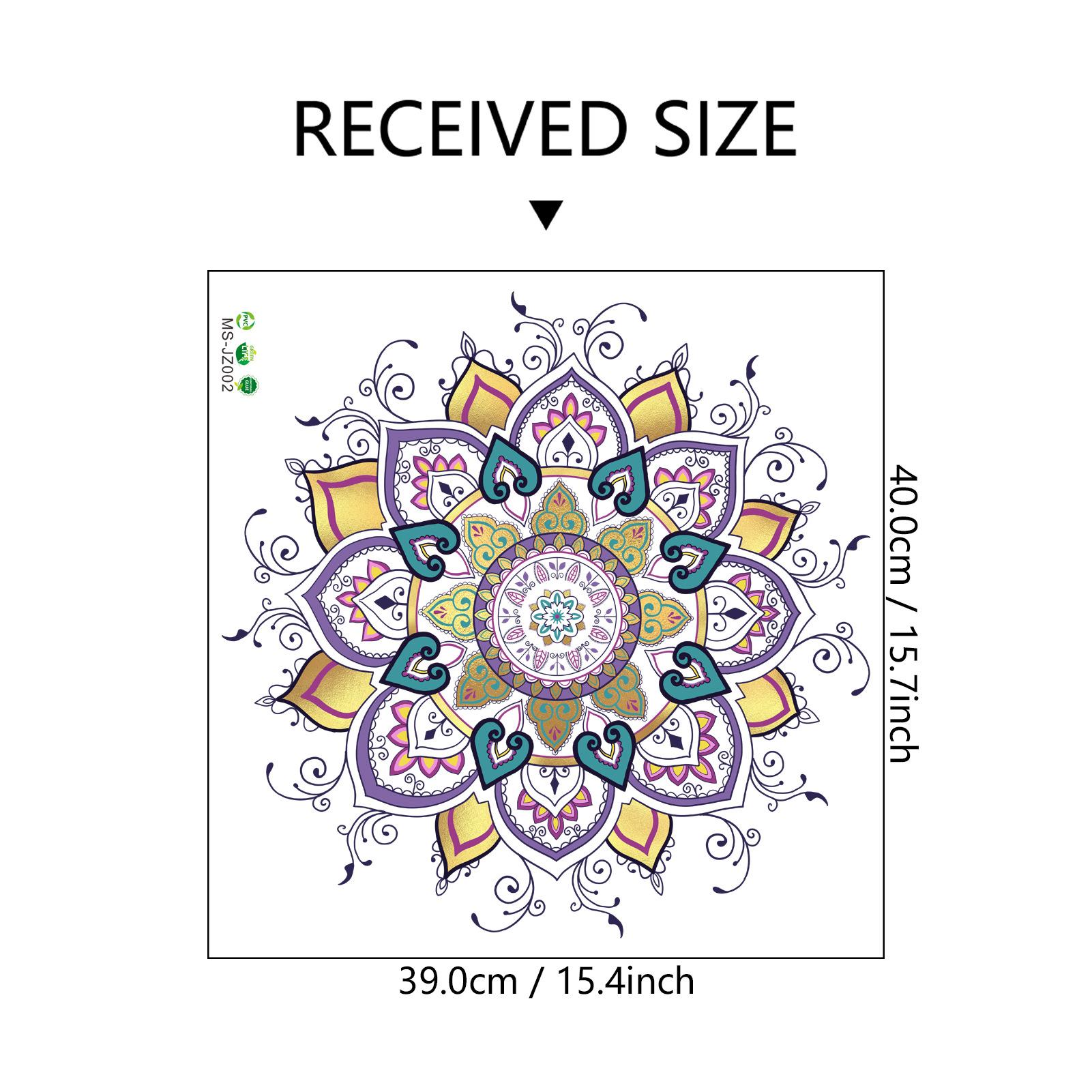 Винтажный узор Мандала Цветок Наклейка на стену Гостиная Кабинет Домашнее украшение Самоклеящееся настенное искусство 40x40cm