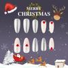 24 Pcs Elk Full Cover Stick On Nails Artificial Nails Medium Almond False Nails Christmas Press On Nails for Woman Girls