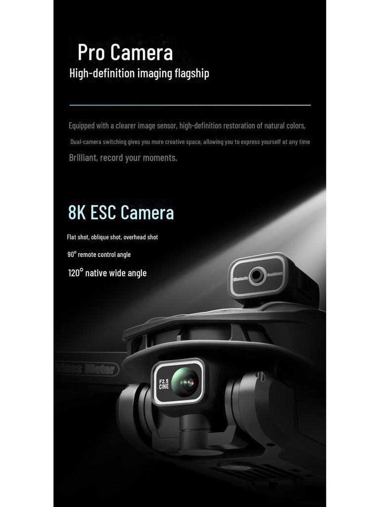 V168 Advanced Drone: GPS Return, 8K HD Aerial Photography, Intelligent Obstacle Avoidance, Brushless Motor, Remote Control.