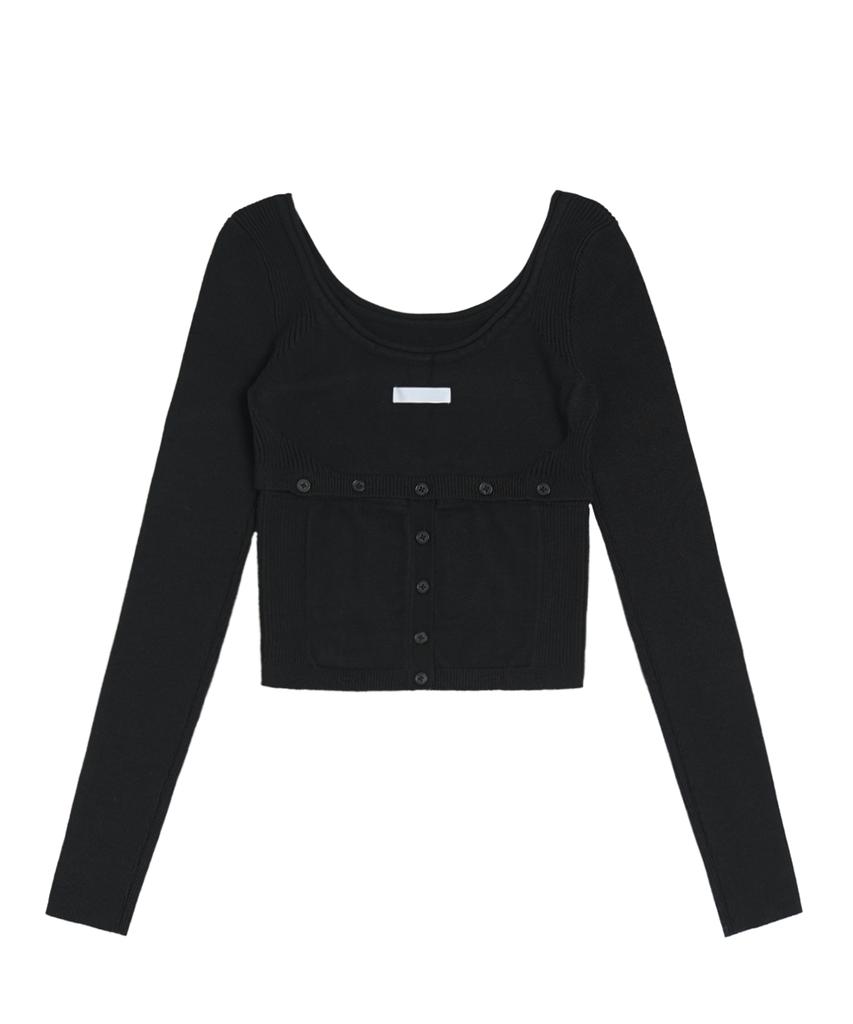 OJOS I:E Fluid Knit Top 01 / Black