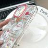Applicable To Apple 16 Silver Fine Hole Feather Yarn Mobile Phone Case Apple 13pro Cute Puppy Lens Full Cover Protective Case