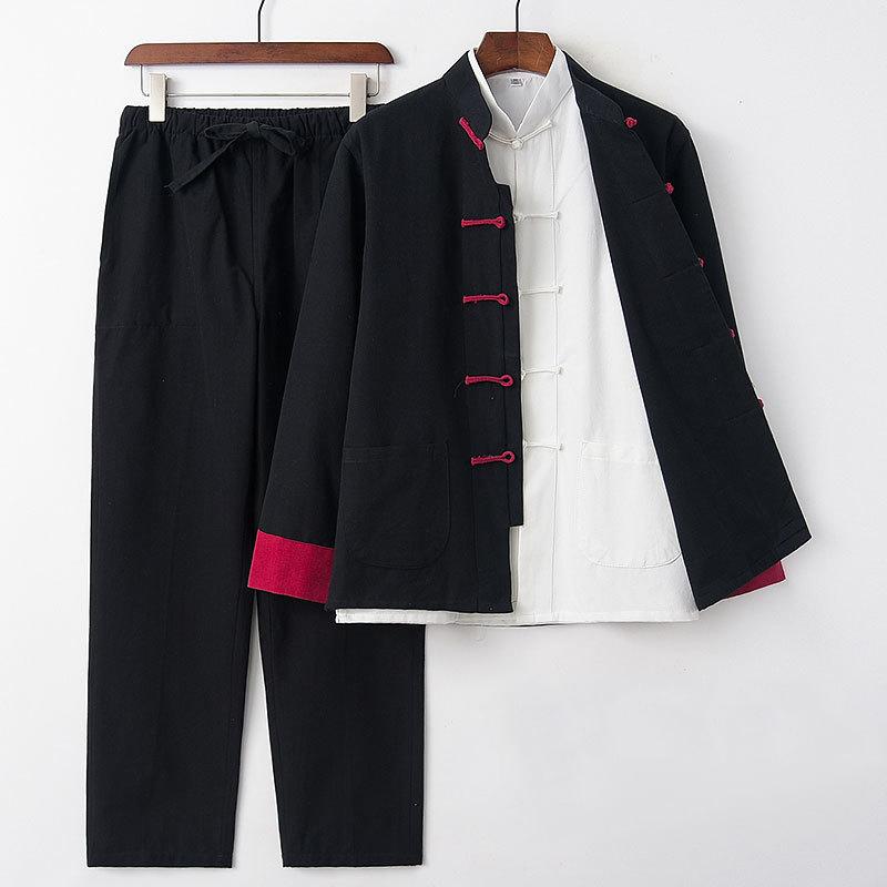 Tradisjonell kinesisk stil menn Bomull linbukser Hanfu Tang Kung Fu Tai Chi Uniform orientalsk mote klessett