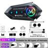 Y12 Pro Bluetooth Motorcycle Intercom 500m Range RGB Lights IP56 Waterproof Headset