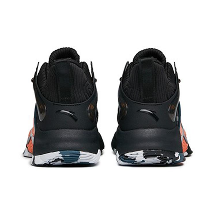 New Anta Mountain 1 Wear Resistant Slip Resistant Mid Top Performance Basketball Shoes Men's Black White Gray 112141609-1