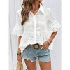BITCED Women's Fashion Casual Short Sleeve POLO-Neck Blouses & Shirts