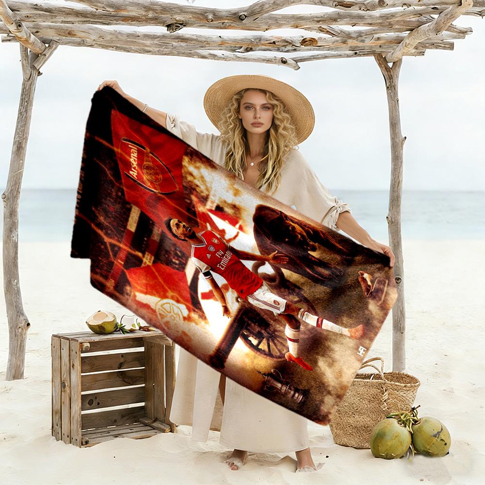 Arsenal Football Player Beach Towel Quick-Dry Soft Microfiber Comfortable Lightweight