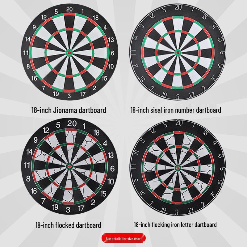 Double-Sided Flocking Dartboard Set for Indoor Casual Entertainment and Fitness Training 18-inch Sisal Dartboard + 6 Darts