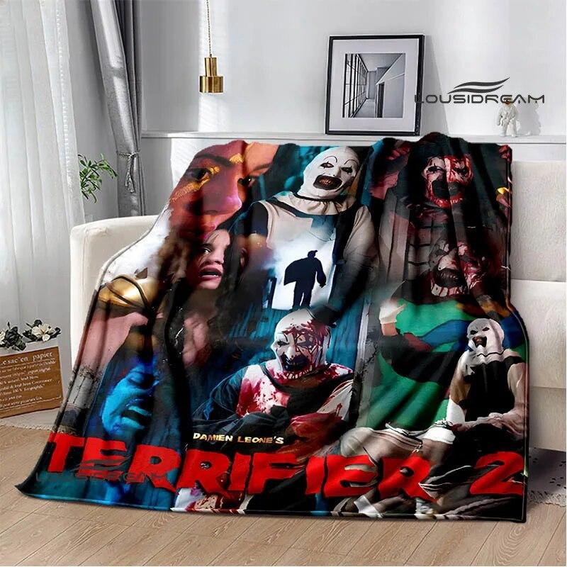 

Terrifier Horror Movie Printing Blanket Children Soft Plush Blanket For Beds Sofa Cover Travel Flannel Blanket For Gift All Seasons