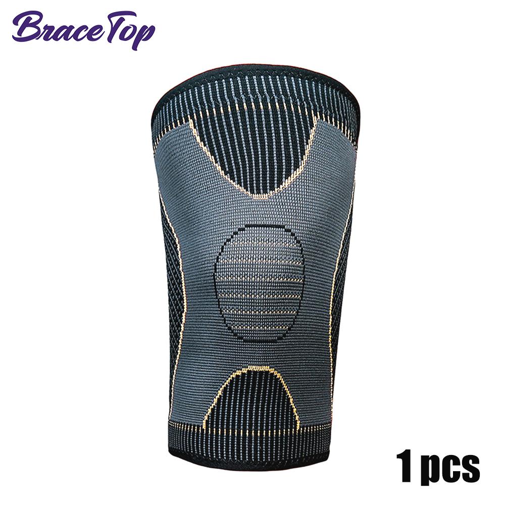 BraceTop 1 PC Copper Knee Brace Sleeve for Unisex Arthritis Pain Relief & Support, Compression Knee Sleeve for Knee Pain MCL ACL