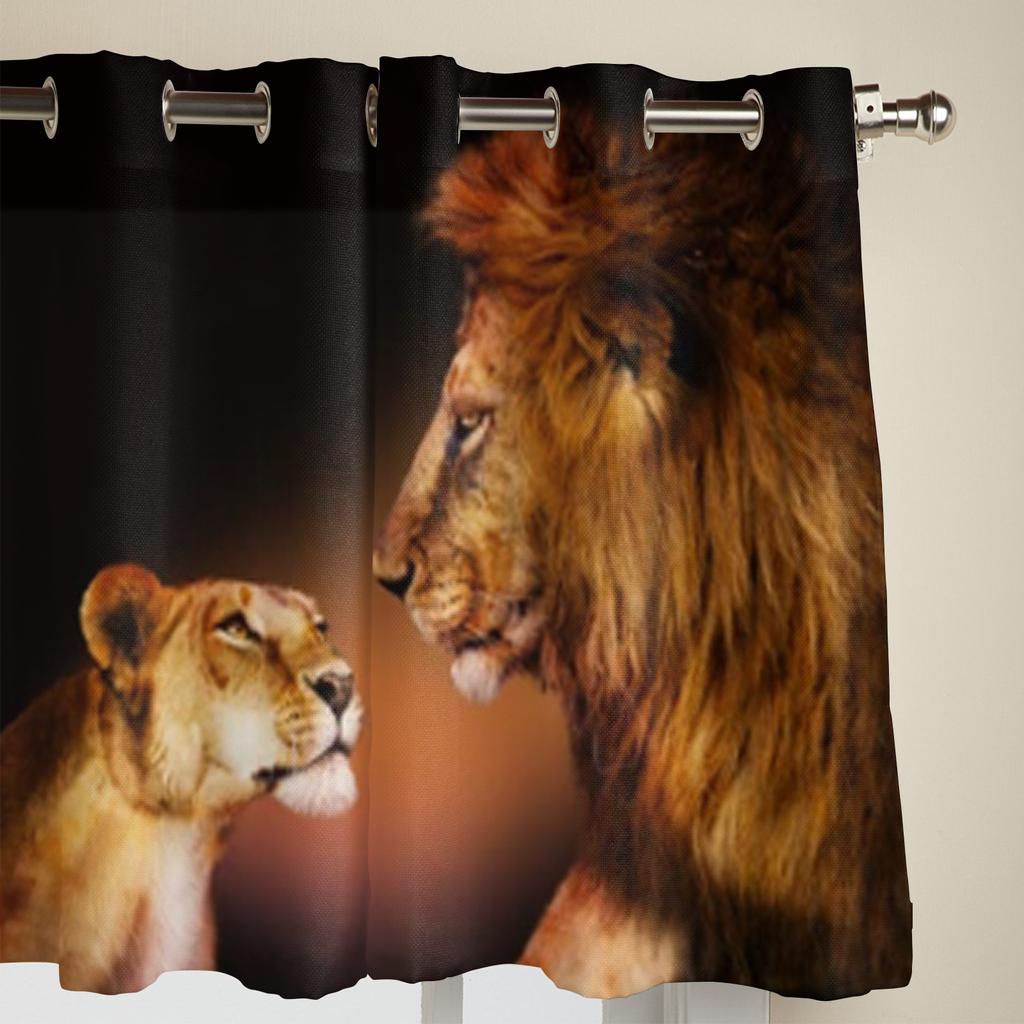 Tier Löwe Und Leopard Fenster Vorhänge Für Wohnzimmer Küche Moderne Vorhänge Heimdeko Jalousien Vorhänge