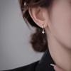 Simple Classic Super Sparkling Floral Sweet Ear Buckle Korean Version Temperament Simple Four Leaf Flower Pendant Earrings
