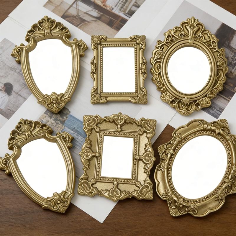 Assorted 15Pcs Resin Miniature Photo Frame with Intricate Floral Carvings Ideal for Artistic DIY Creation Home Decors