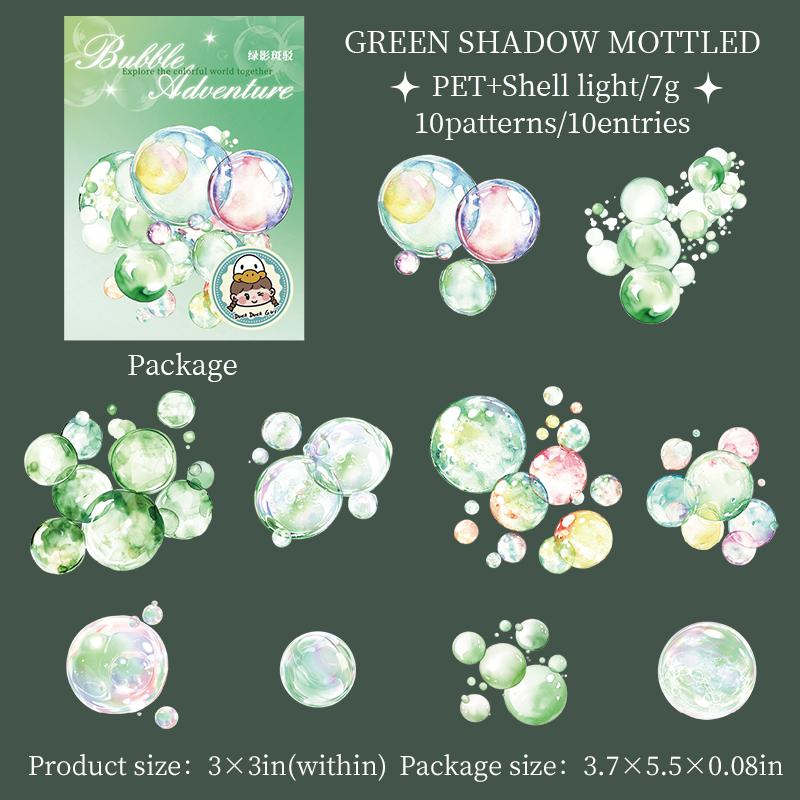 10 pcs Kawaii Stationery Colorful Bubble Themed Sticker for Scrapbooking Supplies Journal Materials Collage Decorative Stickers