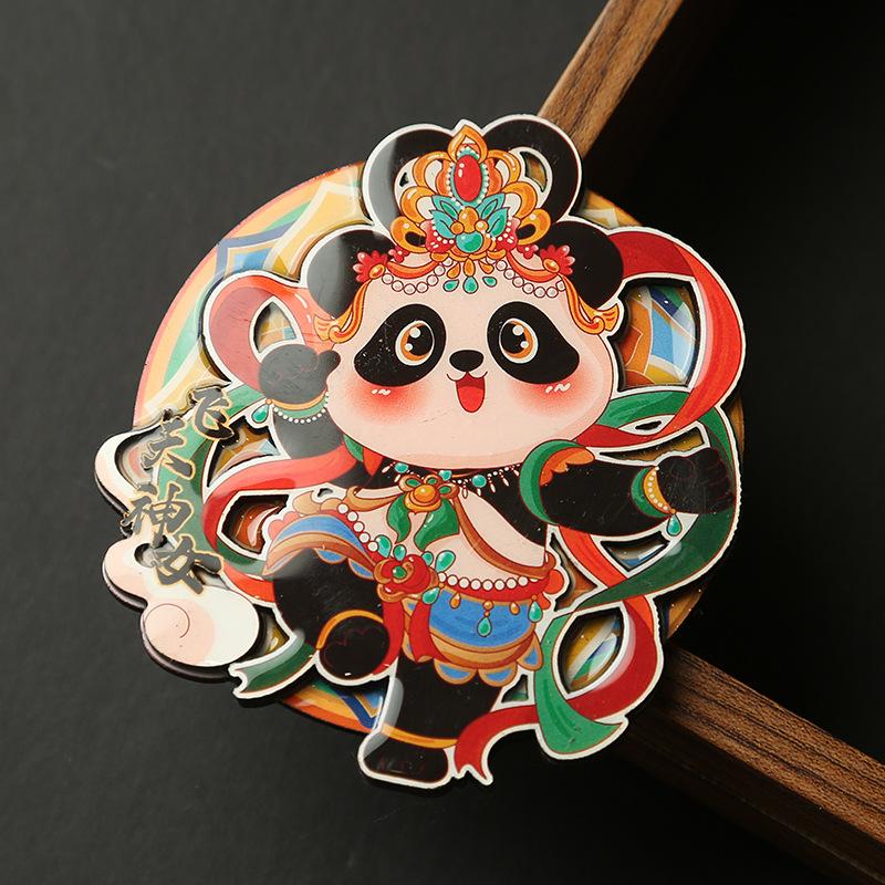 Cartoon Cute Panda Refrigerator Sticker Chinese Style 3d Cartoon Refrigerator Magnet Resin Fridge Magnet for Kitchen Decoration