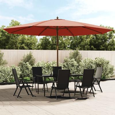 Garden Parasol On a Wooden Pole, Terracotta, 400X273 Cm