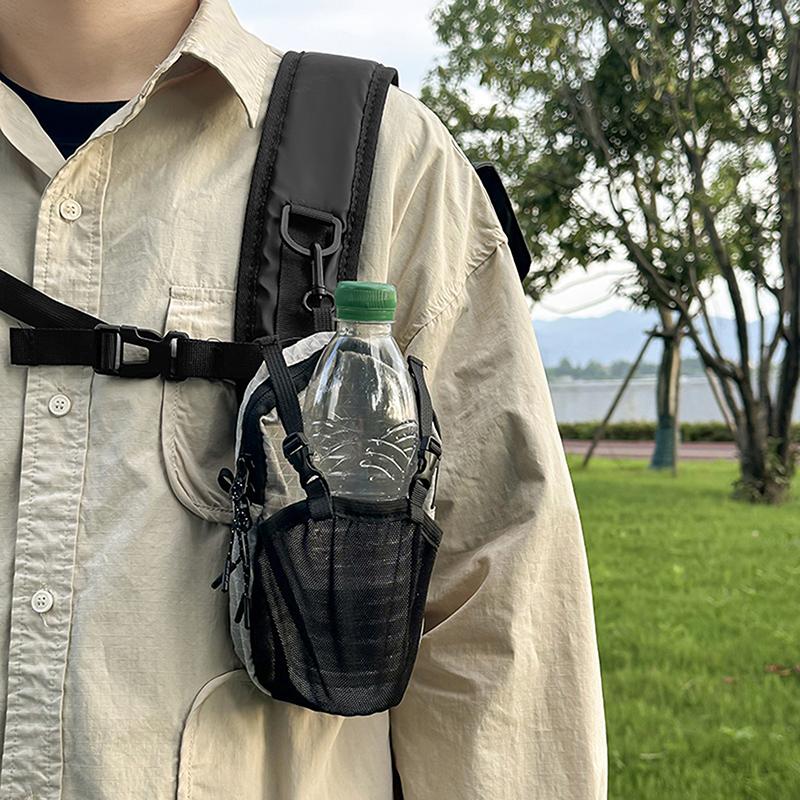 1Pc Water Bottle Holder Bag Phone Pocket And Quick-Adjust Strap Waterproof 420D Nylon For Cycling Hiking Camping Essentials