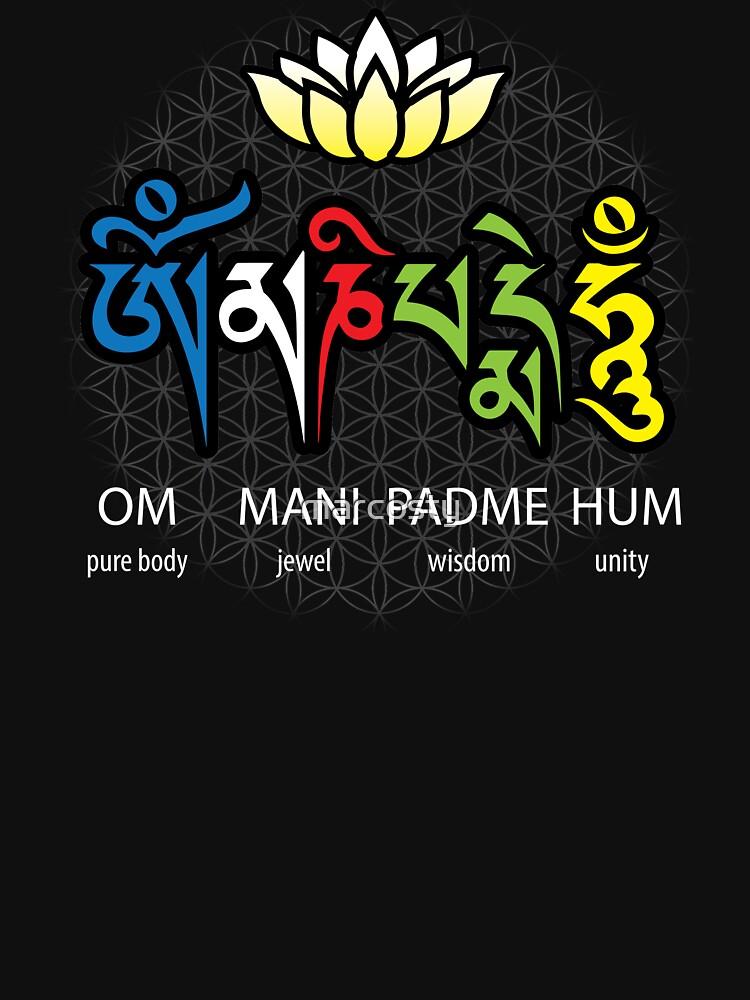 Jewel Om Mani Padme Hum Mantra Classic T-Shirt